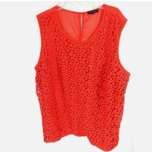 Lane Bryant Red Heart Lace Tank Top